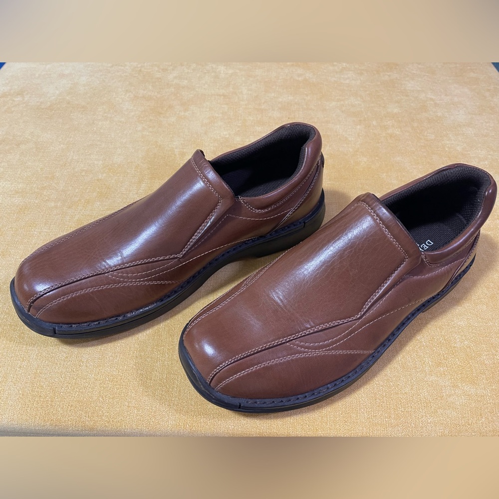 Men's Brown Leather Slip-On Shoes